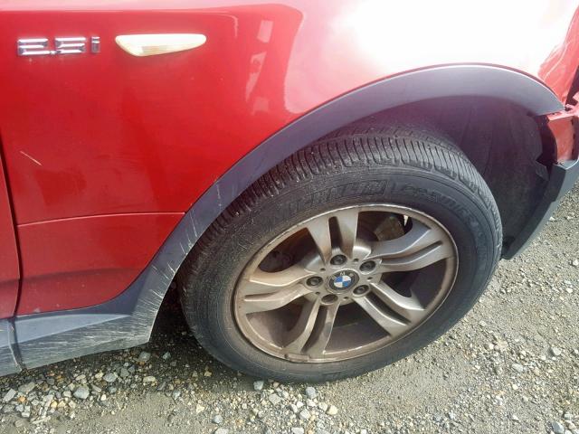 WBXPA73454WB28018 - 2004 BMW X3 2.5I RED photo 9