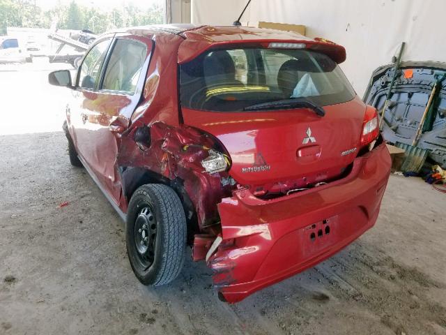 ML32A3HJ2HH009528 - 2017 MITSUBISHI MIRAGE ES RED photo 3