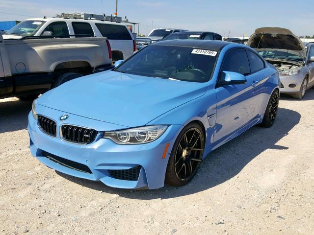 WBS3R9C50GK336429 - 2016 BMW M4 BLUE photo 2