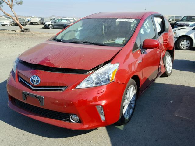 JTDZN3EU4C3140612 - 2012 TOYOTA PRIUS V RED photo 2