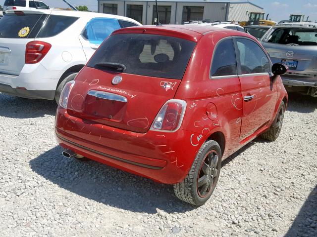 3C3CFFAR2CT365724 - 2012 FIAT 500 POP RED photo 4