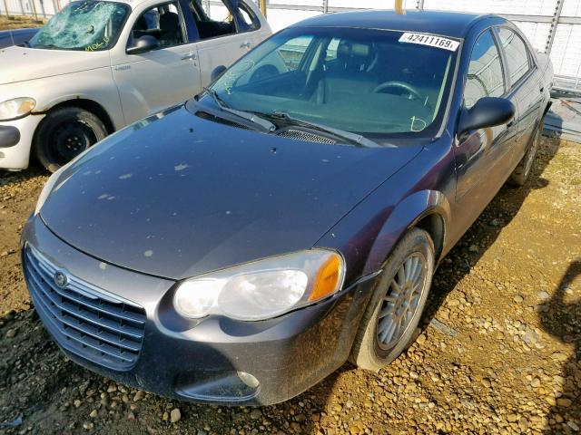 1C3EL56R44N310522 - 2004 CHRYSLER SEBRING LX GRAY photo 2