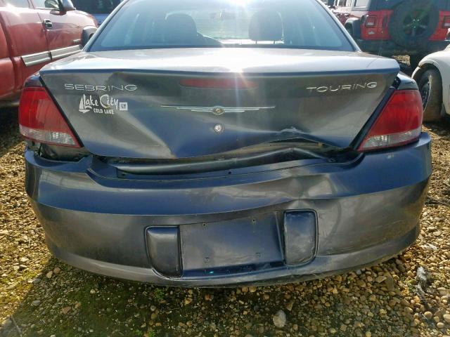 1C3EL56R44N310522 - 2004 CHRYSLER SEBRING LX GRAY photo 9