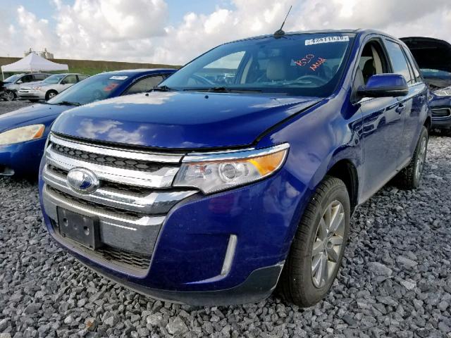 2FMDK4KC3DBA39658 - 2013 FORD EDGE LIMIT BLUE photo 2