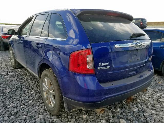 2FMDK4KC3DBA39658 - 2013 FORD EDGE LIMIT BLUE photo 3