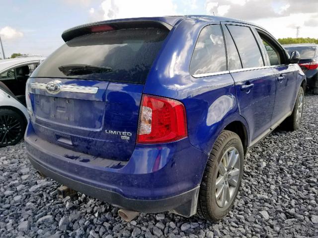 2FMDK4KC3DBA39658 - 2013 FORD EDGE LIMIT BLUE photo 4