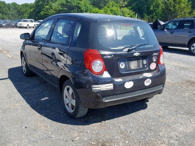 KL1TD66E19B654201 - 2009 CHEVROLET AVEO LS BLACK photo 3