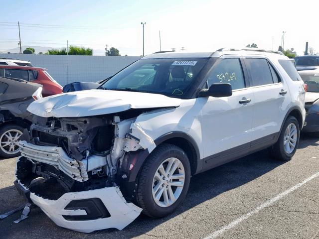 1FM5K7B82HGA12077 - 2017 FORD EXPLORER WHITE photo 2