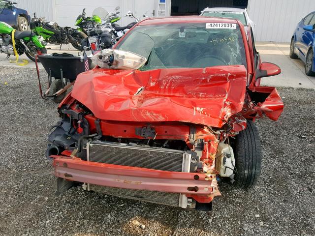 1G1AL15F377213758 - 2007 CHEVROLET COBALT LT RED photo 9