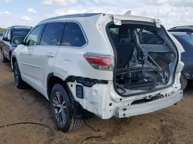 5TDJKRFH6GS335576 - 2016 TOYOTA HIGHLANDER WHITE photo 3