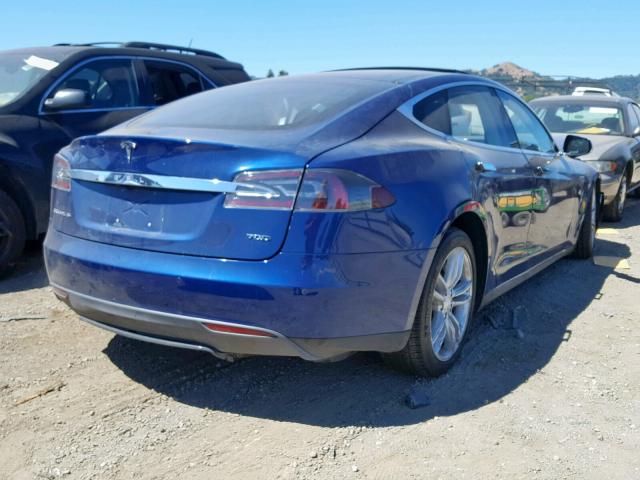 5YJSA1S27FF091899 - 2015 TESLA MODEL S 70 BLUE photo 4