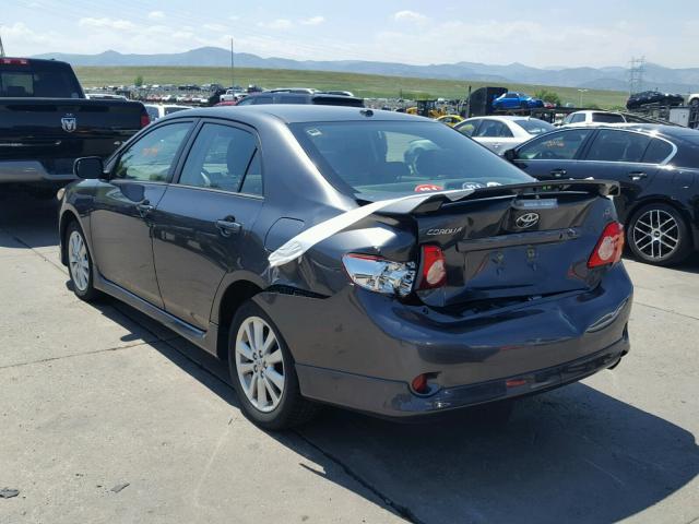 1NXBU4EE9AZ176219 - 2010 TOYOTA COROLLA S GRAY photo 3