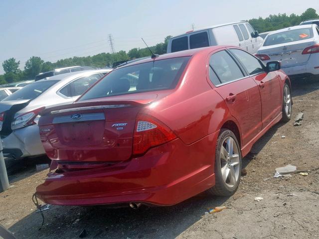 3FAHP0DC5BR119920 - 2011 FORD FUSION SPO BURGUNDY photo 4