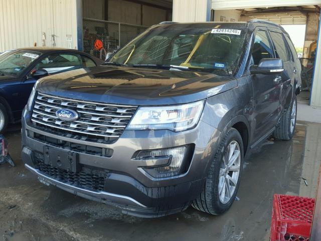 1FM5K7F87GGA87897 - 2016 FORD EXPLORER L CHARCOAL photo 2