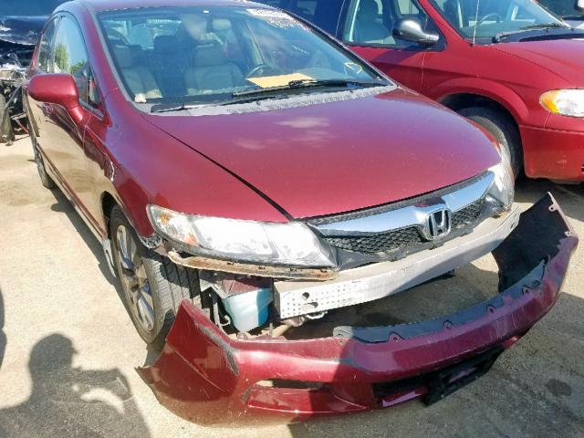 19XFA16989E001520 - 2009 HONDA CIVIC EXL RED photo 1