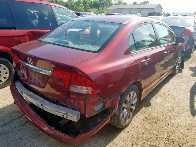 19XFA16989E001520 - 2009 HONDA CIVIC EXL RED photo 4