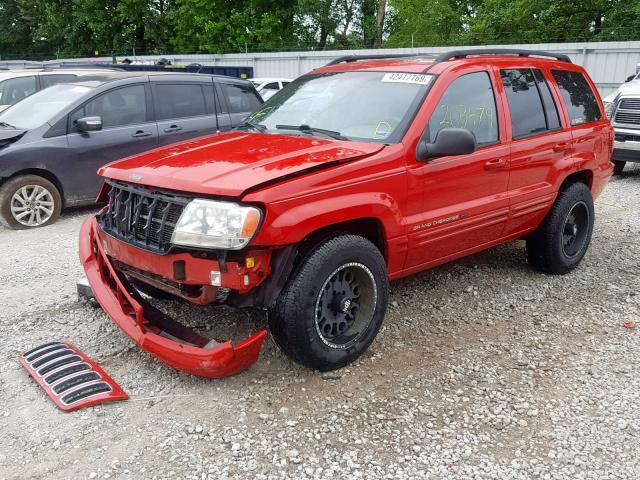 1J4GW58N71C590279 - 2001 JEEP GRAND CHER RED photo 2