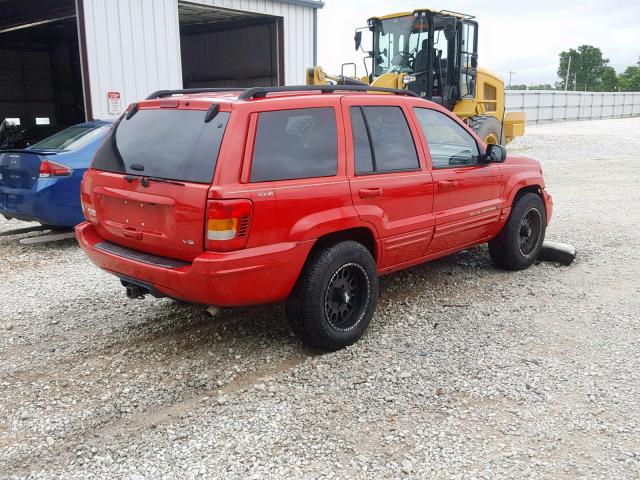 1J4GW58N71C590279 - 2001 JEEP GRAND CHER RED photo 4