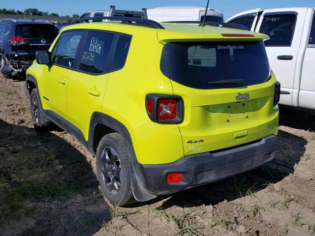 ZACCJBAB1JPH84948 - 2018 JEEP RENEGADE S GREEN photo 3