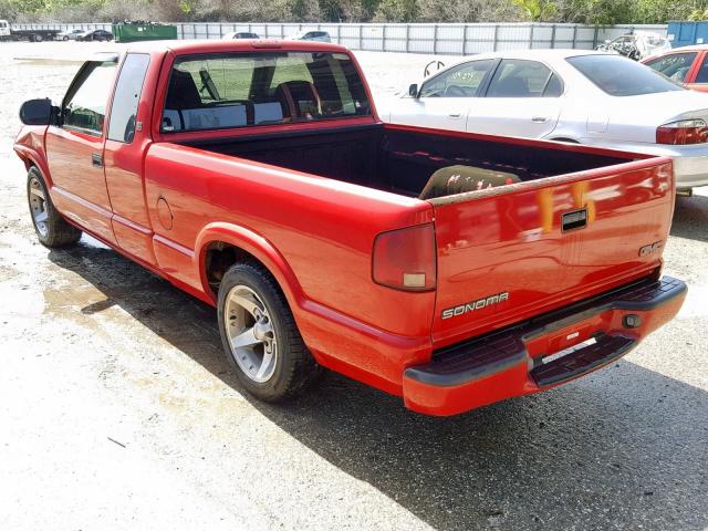 1GTCS19W028235930 - 2002 GMC SONOMA RED photo 3