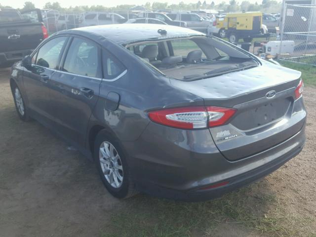 3FA6P0G74FR149793 - 2015 FORD FUSION S GRAY photo 3