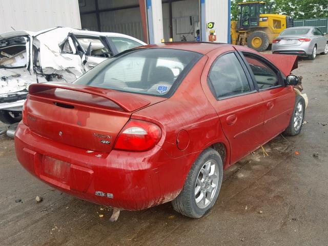 1B3ES56C23D250076 - 2003 DODGE NEON SXT RED photo 4