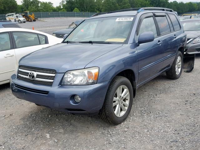 JTEEW21A760015977 - 2006 TOYOTA HIGHLANDER BLUE photo 2