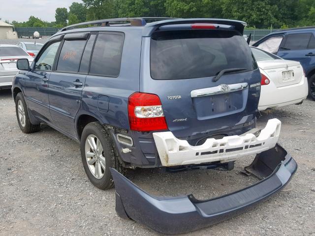 JTEEW21A760015977 - 2006 TOYOTA HIGHLANDER BLUE photo 3