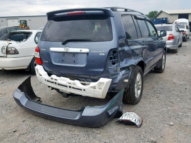 JTEEW21A760015977 - 2006 TOYOTA HIGHLANDER BLUE photo 4