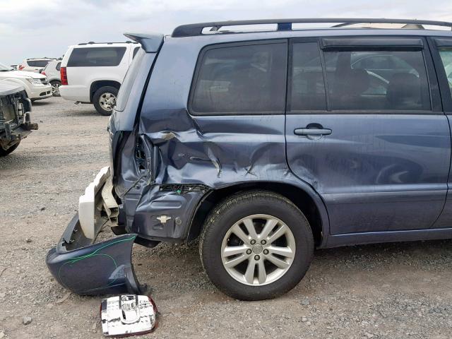 JTEEW21A760015977 - 2006 TOYOTA HIGHLANDER BLUE photo 9