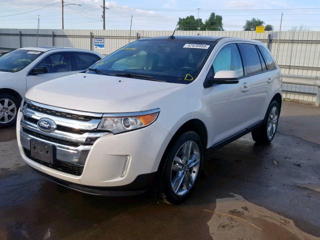 2FMDK4JCXEBA82557 - 2014 FORD EDGE SEL WHITE photo 2