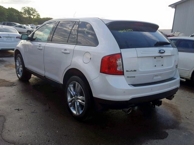 2FMDK4JCXEBA82557 - 2014 FORD EDGE SEL WHITE photo 3