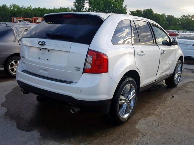 2FMDK4JCXEBA82557 - 2014 FORD EDGE SEL WHITE photo 4