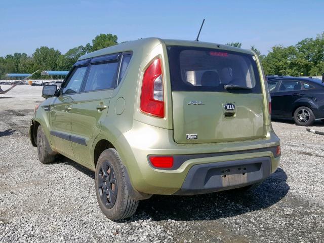 KNDJT2A58D7492758 - 2013 KIA SOUL GREEN photo 3