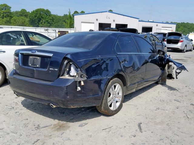 3FAHP08108R168427 - 2008 FORD FUSION SEL BLUE photo 4