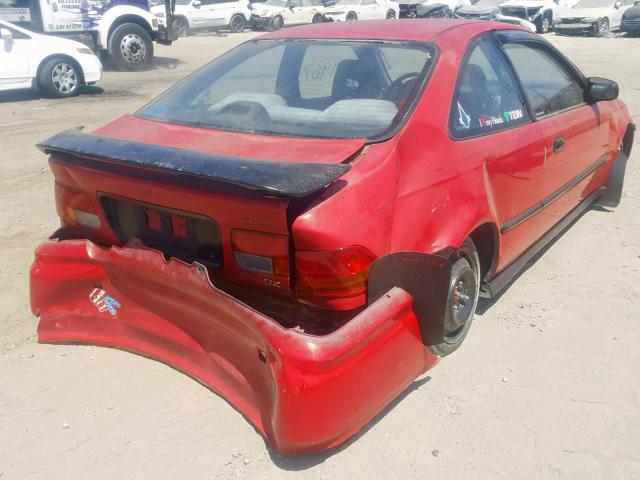 1HGEJ6128WL074619 - 1998 HONDA CIVIC DX RED photo 4