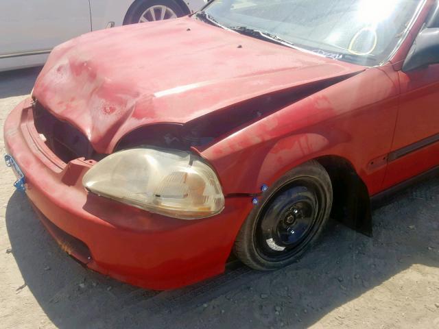 1HGEJ6128WL074619 - 1998 HONDA CIVIC DX RED photo 9