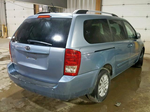 KNDMG4C71B6384738 - 2011 KIA SEDONA LX BLUE photo 4