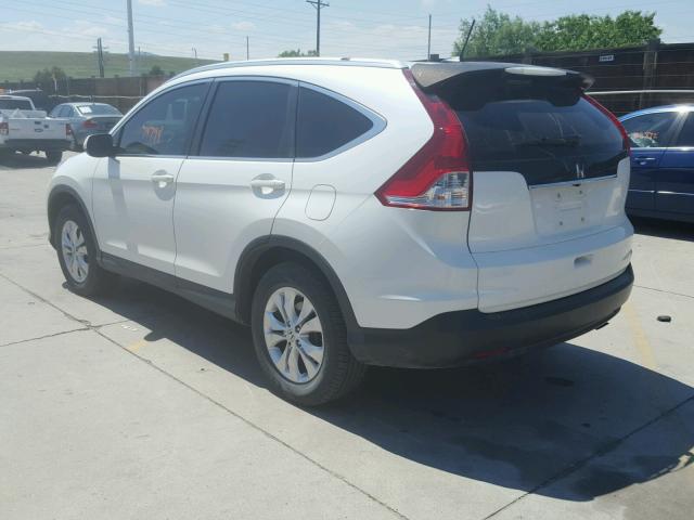 5J6RM4H70CL061365 - 2012 HONDA CR-V EXL WHITE photo 3