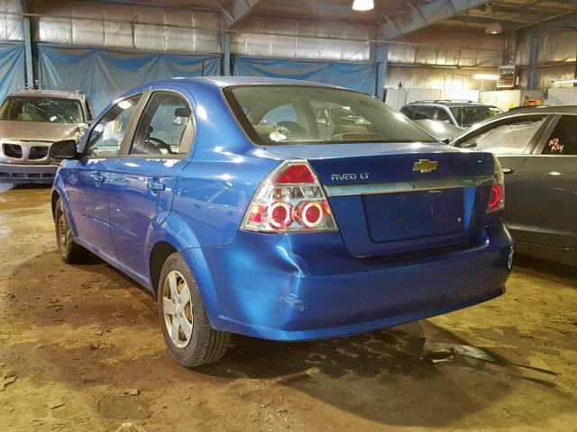 KL1TD56E89B391635 - 2009 CHEVROLET AVEO LS BLUE photo 3