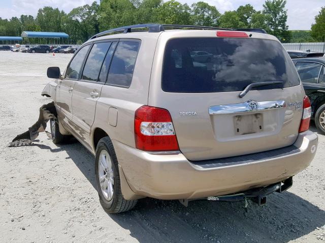 JTEDW21A460012868 - 2006 TOYOTA HIGHLANDER GOLD photo 3