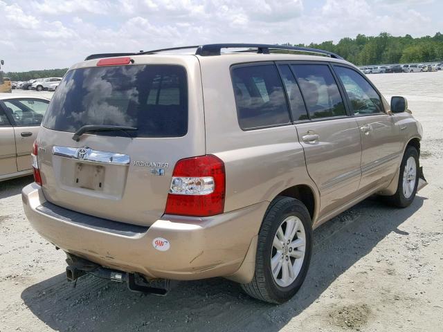 JTEDW21A460012868 - 2006 TOYOTA HIGHLANDER GOLD photo 4