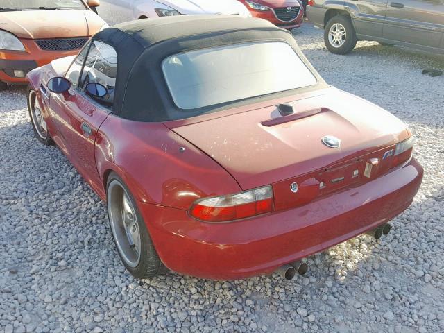 WBSCK9348YLC92366 - 2000 BMW M ROADSTER RED photo 3