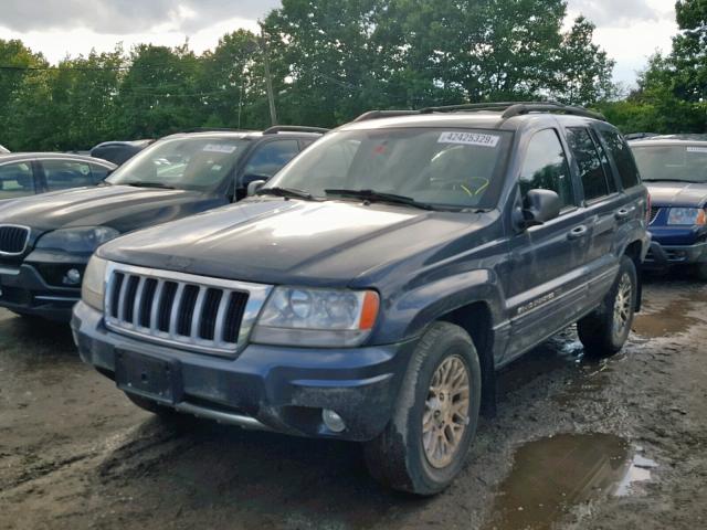 1J4GW58N24C144772 - 2004 JEEP GRAND CHER BLUE photo 2