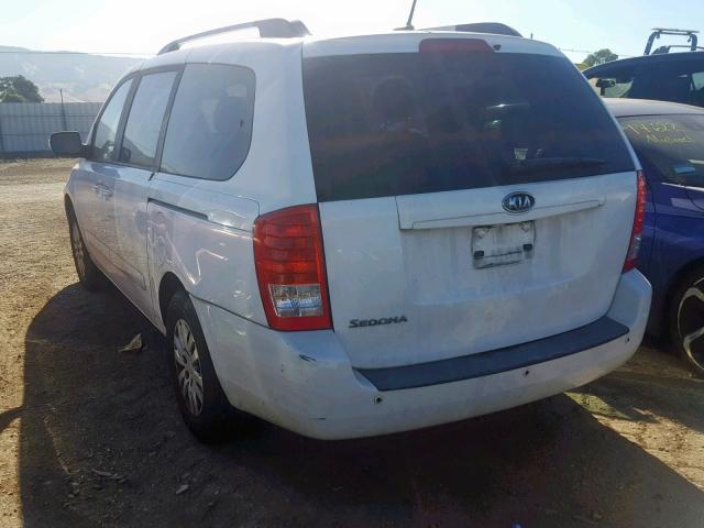 KNDMG4C77B6410663 - 2011 KIA SEDONA LX WHITE photo 3