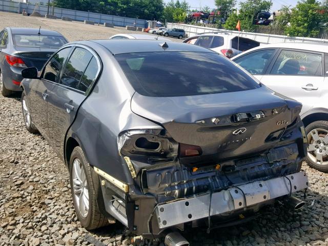 JN1CV6AR4CM674859 - 2012 INFINITI G37 GRAY photo 3