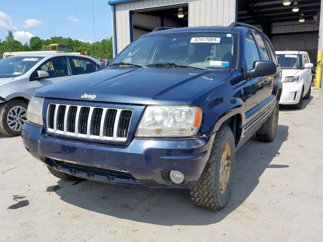 1J4GW48S64C280774 - 2004 JEEP GRAND CHER BLUE photo 2