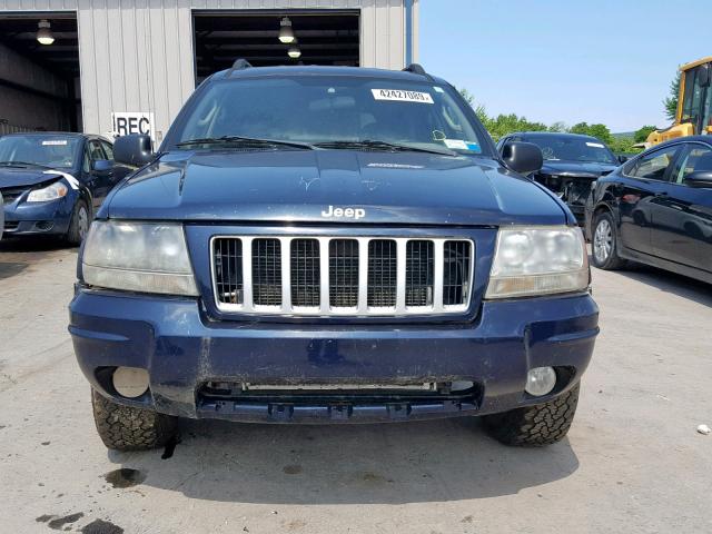 1J4GW48S64C280774 - 2004 JEEP GRAND CHER BLUE photo 9