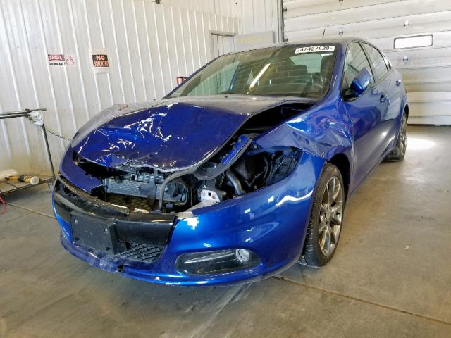 1C3CDFBB9ED860373 - 2014 DODGE DART SXT BLUE photo 2