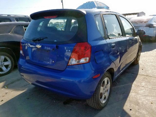 KL1TD66647B776119 - 2007 CHEVROLET AVEO BASE Көк фото 4